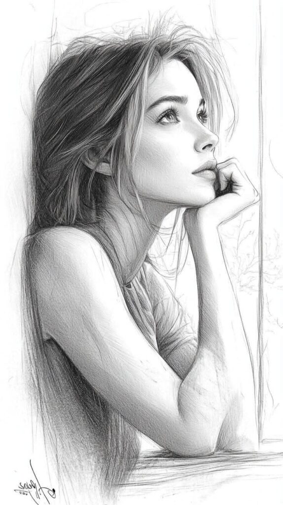Artistic Self-Drawn Sketch